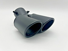 Matt Black Twin Stainless Steel Rolled Tip Exhaust 65mm Exit Fit 30mm - 60mm