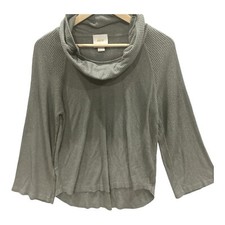 Anthropologie Maeve Long Bell Sleeve Top Cowl Neck Stretchy Small Waffleknit