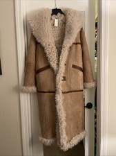 Banana Republic Penny Lane Suede And Lamb Fur Reversible Coat.