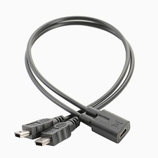 USB 2.0 Mini 5 Pin Female to Male Host OTG Data Splitter Cable