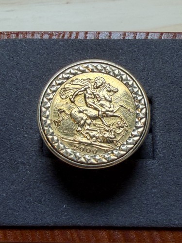 2000 gold half sovereign ring - 2000,