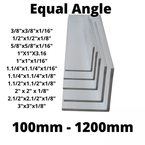 Aluminium equal angle sizes - angle,