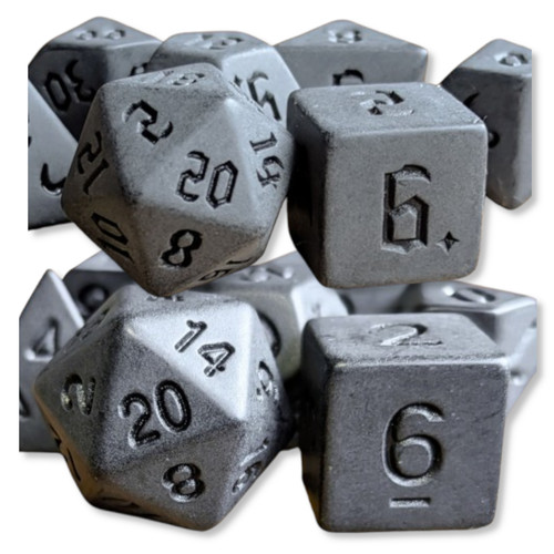 Dnd dice set 7pcs black - dice,