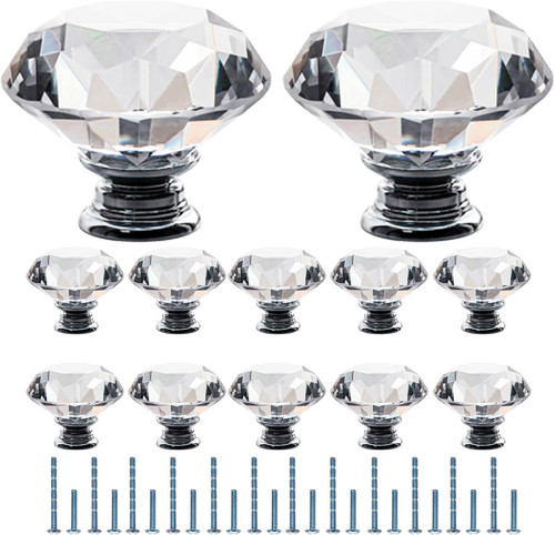 Clear crystal door knobs - clear,