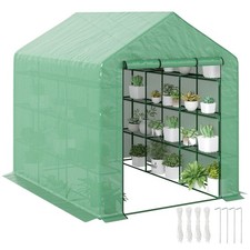 Walk in Garden Greenhouse with Shelves Polytunnel Steeple Grow House