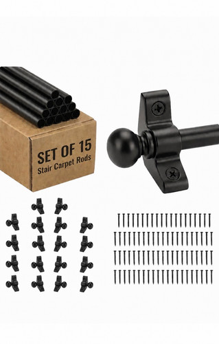 Black stair carpet rods - carpet,