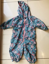 FatFace Baby Girls 9–12 Months Fleece Lined Splash Suit Pink Teal Deer Floral