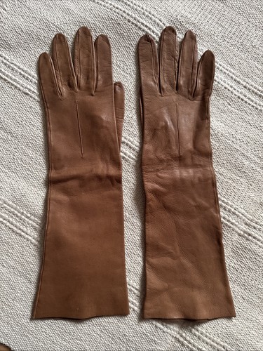 Vintage leather long brown - long, brown/tan