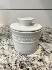 Le Creuset White Ceramic Stoneware Butter Crock