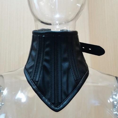 Leather neck collar cuffs - leather,