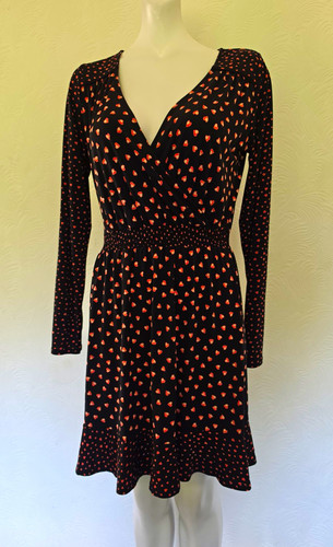 Oasis black pink heart print - black,