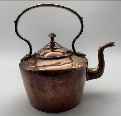 Antique copper kettle with - antique,