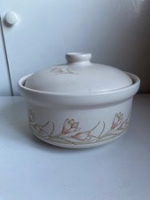 Vintage SIMPSONS OVENSTONE COOKWARE Spring Bouquet Crocus Casserole Dish & Lid