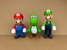 3Pcs Super Mario Bros Mario Luigi Yoshi Action Figures Toys Kids Gift 5"