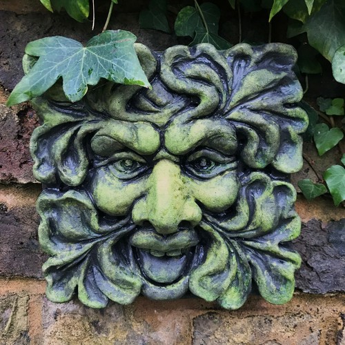Square green man wall plaque