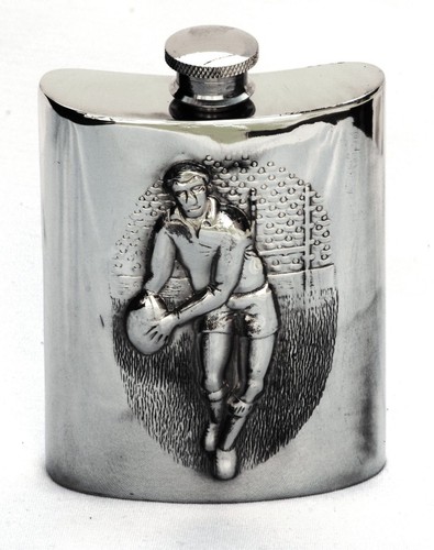 Rugby player pewter - player, flask