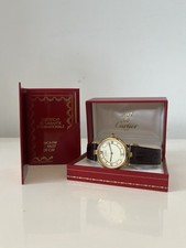 Rare Cartier Must Vendome Quartz Roman Numeral Watch Box & Papers - 1989 Vintage