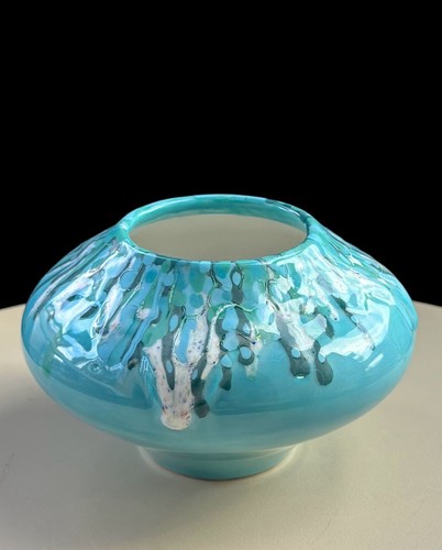 Studio pottery turquoise drip - turquoise,