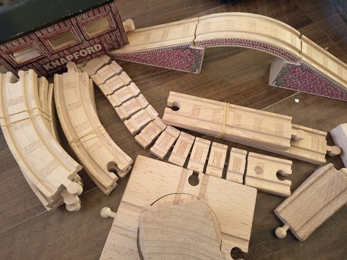 Wooden bridge train - wooden, track