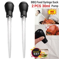 2x Turkey Baster Oil Pipe Chicken Baster 30ml Fresh BBQ Food Syringe Suck Pump