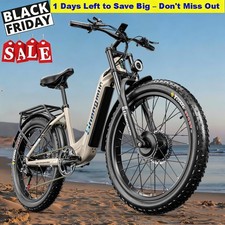 Off-Road Fat Tyre E-Bike 26" Electric Bike Dual Motor 48V 17.5Ah Oil Brakes UK