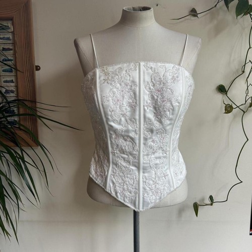 Vintage y2k beaded lace corset - y2k,