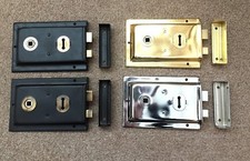 Victorian Style Rim Sashlock Surface Mounted Door Sash Latch Lock with 2 Keys