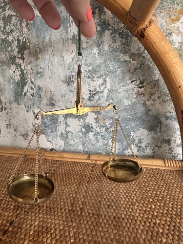 Vintage brass hanging balance - brass,