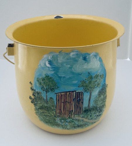 Vintage yellow enamel chamber - yellow,