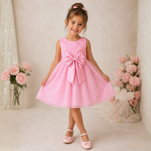 Rose bow flower girl - girl, party