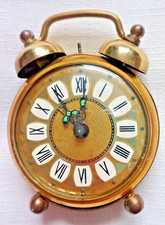 Vintage Working German Made BLESSINGS Small alarm clock - wind up - 6cm wide.