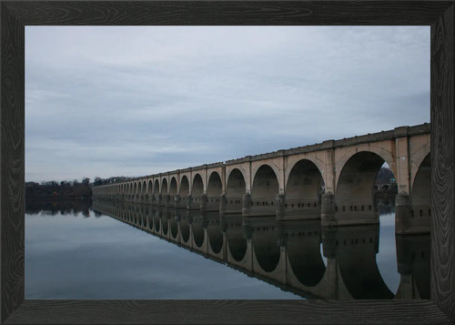 Stone arch bridge reflection - stone,