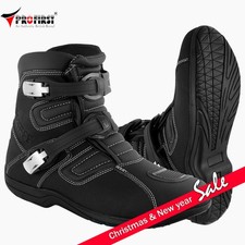 Men Motorcycle Leather Boots Waterproof Motorbike Shoes UK Size CE Armoured Boot