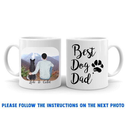 Personalised dog dad and - /,