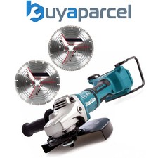 Makita DGA900Z 18v 36v Cordless Brushless 230mm Angle Grinder + 2x Diamond Blade