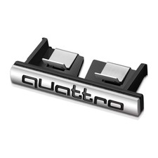 Quattro Silver Chrome Alloy Front Grill Styling Badge Emblem Decals For Audi