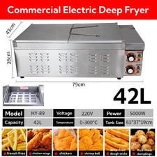 Commercial Induction Electric Doughnut Deep Fryer 42L 5000W Stainless Steel UK