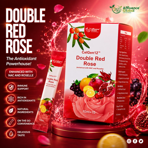 Double red rose - red,