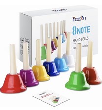 8pc Hand Bells Set Colourful