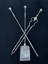 Antique Fire irons, Steel & Brass c1800, Wrought Iron, Super Quality