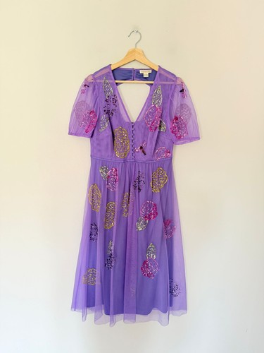 Monsoon dress womens purple - monsoon,