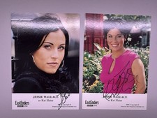 EastEnders Kat Slater Jessie Wallace Signed Cast Cards x2 Undedicated