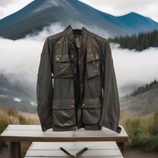 Belstaff 1966 Reissue Trialmaster Panther antique black 48 Leather Jacket RARE!