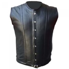 Men's Real Leather Vest Steel