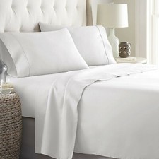 UK Sizes Egyptian Cotton 1000 OR 1200 TC White Solid Select Bedding Item