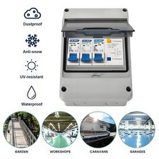 2 Way Garage Caravan Campervan Consumer Unit with 40A 30mA RCD MCB Fuse Box UK