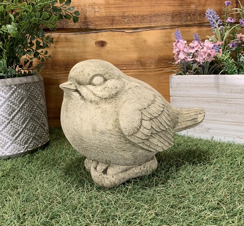 Stone garden cute robin bird - stone,