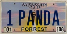 Vanity 1 PANDA license plate Wildlife Animal China Red Giant Bamboo Zoo Fiat WWF