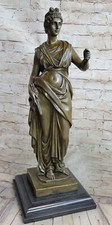 Austrian Art Deco Bronze Figure of Young Maiden Motif by Dalou Hand Made Artwork