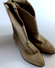 Ladies Brown Leather Cowboy Boots Light Brown Western Line Dancing UK 3